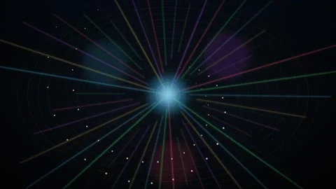 Futuristic Neon Laser Light Tunnel Background Vidéo 344246494