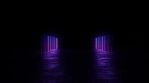 Futuristic Neon Light Corridor 4k 60fps looping animation Stock Footage 304722440