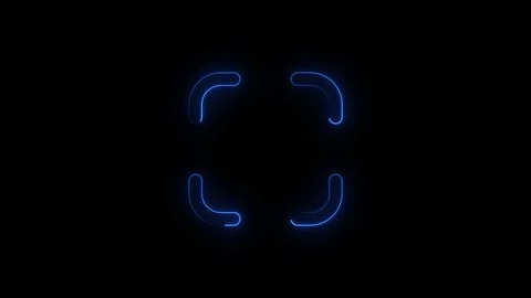 Futuristic neon light design with glowing blue lines Stock Footage 347718503