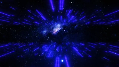Futuristic neon light galaxy background. Hi-tech digital technology Stock Footage 257479547