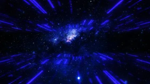 Futuristic neon light galaxy background. Hi-tech digital technology Stock Illustration