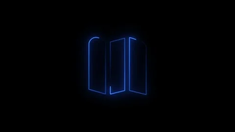 Futuristic neon light geometric shape animation Stock Footage 347718550