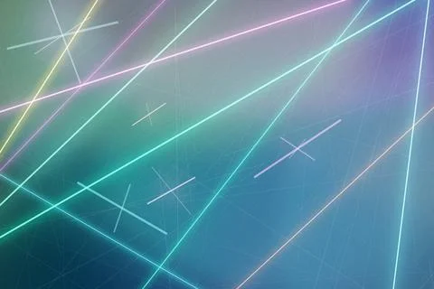 Futuristic neon light lines create a sleek teal and purple abstract backdro.. Stock Illustration