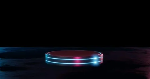 Futuristic neon light product background stage or podium pedestal. Stock Footage 154185980