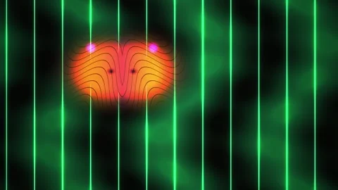 Futuristic neon light technology background with abstract animal face. Stock Footage 336229009