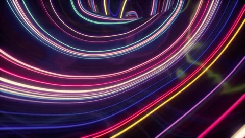 Futuristic neon light trails in motion. Abstract flowing energy waves 库存影片 340026159