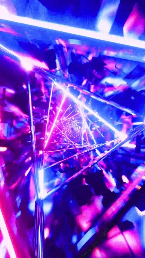 Futuristic neon light tunnel background for technology and digital design Stock Footage 347484669
