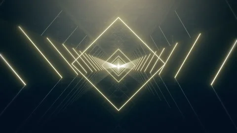 Futuristic Neon Light V-Shaped Corridor Loop Vídeo Stock 338079103