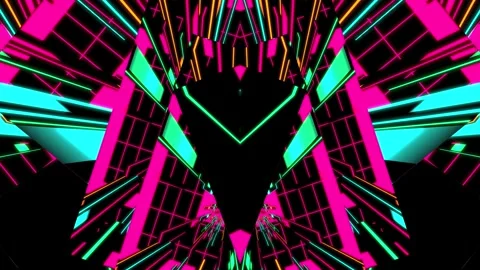 Futuristic Neon Light VJ Backgrounds 5. Motion Graphic Visual Show Loop Stock Footage 347214830