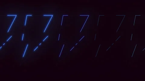 Futuristic neon lightning bolt pattern glowing on dark background Stock Footage 330087218