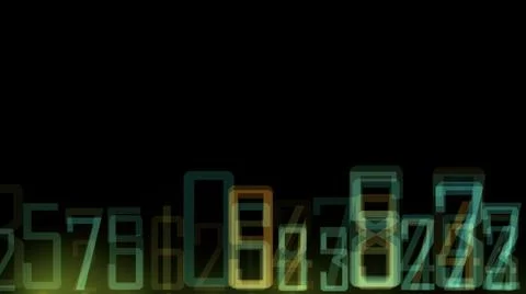 Futuristic neon lights numbers background Stock Illustration