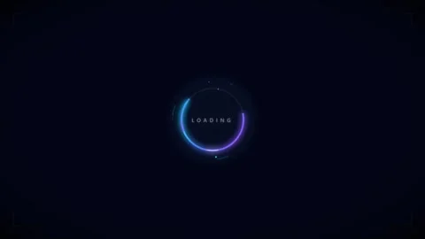 Futuristic neon loading circle animation with glowing progress bar on dark .. Stock Footage 337561490