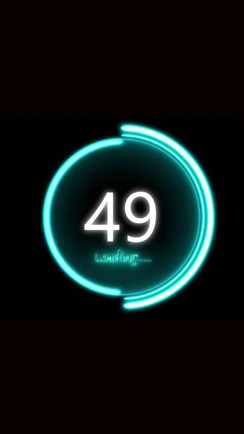 Futuristic neon loading circle animation 36 seconds countdown HUD tech prog.. Stock Footage 344282907