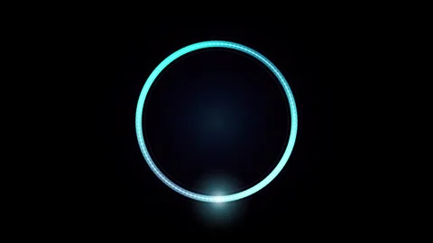 Futuristic neon loading circle animation glowing on black background for di.. Stock Footage 345984156