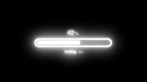 Futuristic Neon Loading Screen Animation with Vibrant Glowing Progress Bar Stock Footage 337077841