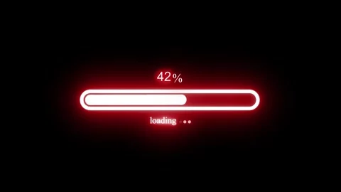Futuristic Neon Loading Screen Animation with Vibrant Glowing Progress Bar Stock Footage 337077846