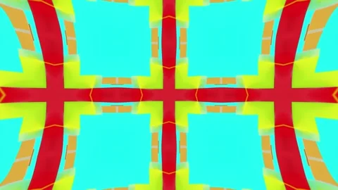 Futuristic Neon Mosaic Pattern with Reflective 3D Geometry Stock Footage 337589654