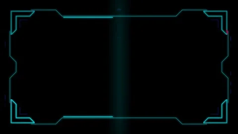 Futuristic neon motion graphic frame with glowing digital border for techno.. Stock-Footage 342529253