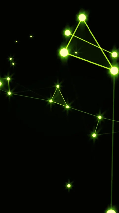 Futuristic neon network connecting in dark space Stock Footage 339903681