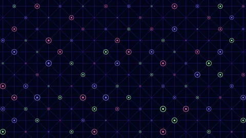 Futuristic neon network grid with glowing nodes, seamless tech background motion Stock Footage 333188045