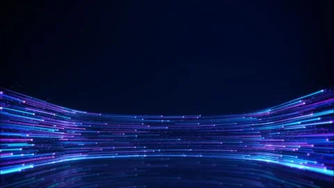 Futuristic Neon Network with High Speed Digital Light Trails Stock Footage 342623533