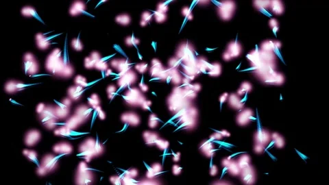 Futuristic Neon Particle Animation with Pink Glow and Blue Energy Trails Stock Footage 334577413
