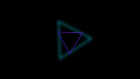 Futuristic Neon Play Button Graphic - Abstract Glowing Geometric Triangle Vídeos de archivo 335399670
