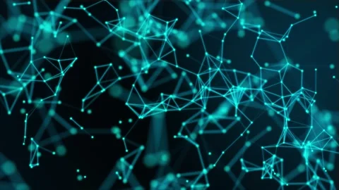 Futuristic Neon Plexus Network – Abstract Tech Background Stock Footage 309195033
