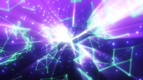 Futuristic Neon Plexus Tunnel Loop 4k Stock Footage 338239615