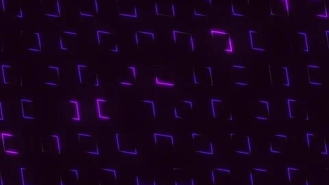 Futuristic neon purple squares pattern on dark background for tech motion design Stock Footage 334140378