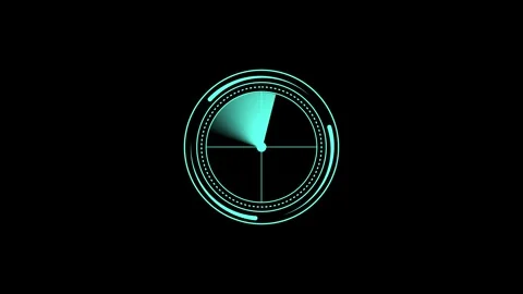 Futuristic neon radar loading circle animation on black background, digital.. Stock Footage 331365673