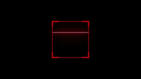 Futuristic neon red scanner frame animation with a white line scanning acro.. Stock Footage 317107010