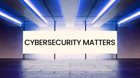 Futuristic neon screen animation with the phrase “Cybersecurity Matters” Stock Footage 312544037
