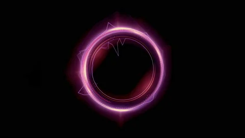 Futuristic neon shine ring background. 3d render seamless loop animation. 4K UHD Stock Footage 124968784