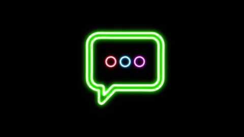 Futuristic Neon Speech Bubble Forming With A Green Glow Stock Footage 303467365