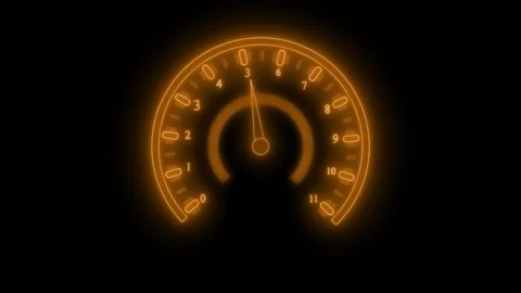 Futuristic Neon Speedometer Display Animation Stock Footage 317861435