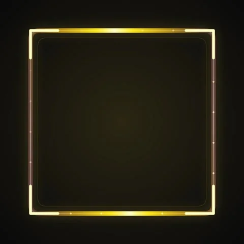 Futuristic Neon Square Frame Overlay with Digital UI Elements on Dark Backg.. Stock Footage 346282909