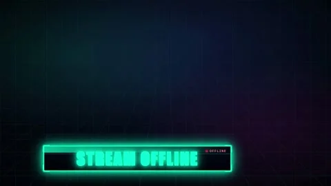 Futuristic Neon Stream Offline Screen Animation with Cyberpunk Glitch Effects 스톡 동영상 345752073