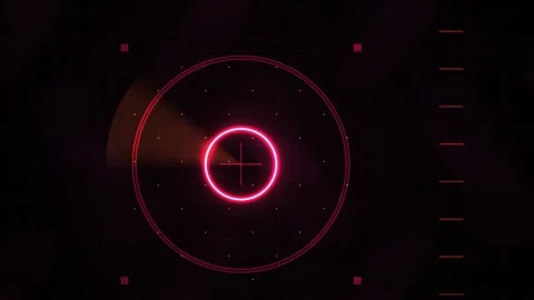 Futuristic Neon Target Reticle Interface with Abstract Digital Elements. Stock Footage 334522549