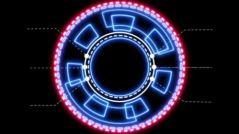 Futuristic neon target ring hud interface motion. 動画素材 334048236