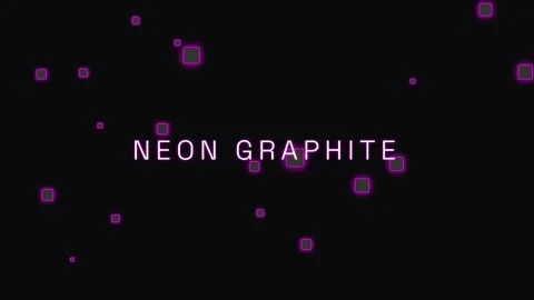 Futuristic neon text reveal "Neon Graphite" glowing title card animation on.. Stock Footage 337656247