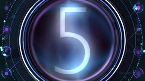 Futuristic Neon Timer Countdown, Abstract Tech Background Stock-Footage 321056179