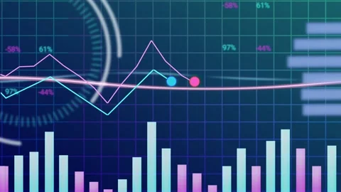Futuristic Neon Trading Dashboard Motion Graphics Animation Stock Market Stock Footage 314882645