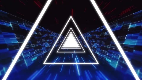 Futuristic Neon Triangle Corridor Stock Footage 316359514