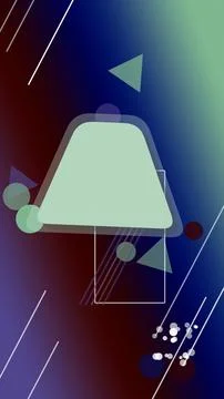 Futuristic neon triangle shapes float amid glowing lines and geometric part.. Stock Illustration