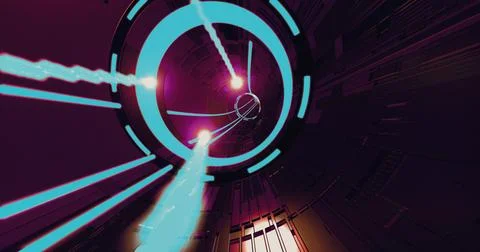 Futuristic neon tunnel. 3D render Stock Illustration