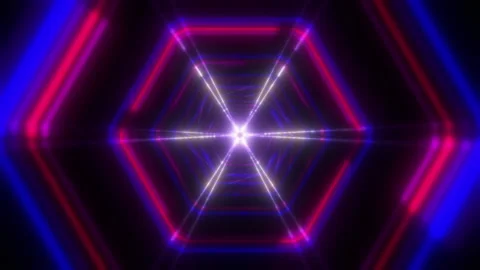 Futuristic Neon Tunnel Stock Footage 185496115