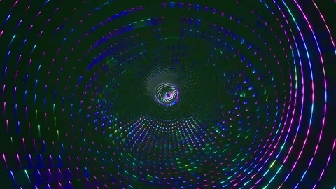 Futuristic neon tunnel loop animation with glowing blue and magenta geometric Stock Footage 340251588