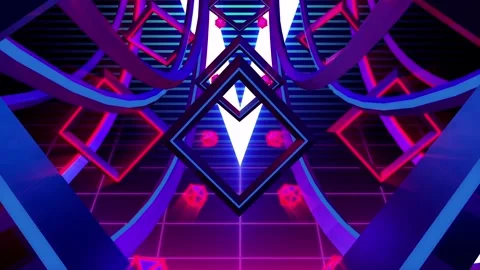 Futuristic neon tunnel VJ Loop Stock Footage 260157577