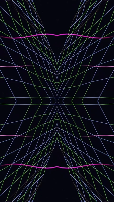 Futuristic Neon Wireframe Grid Motion Background Video stock 347577362